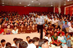 Yajurvendra Mahajan, Founder of Deepstambha Foundation, Jalgaon delivering inspirational speech.  